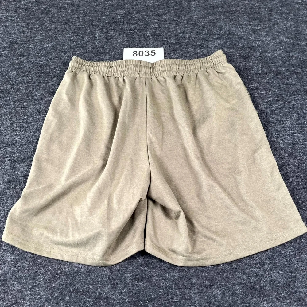 Mens‎ Shorts Large Green Angel Graphic Print Drawstring Flat Front Casual